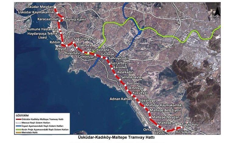 Новая трамвайная линия в азиатской части Стамбула